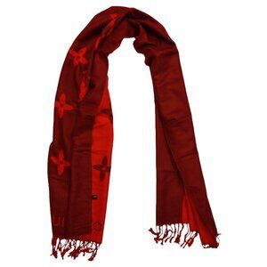LOUIS VUITTON Reykjavik Burgundy & Red Reversible Scarf Shawl Wrap